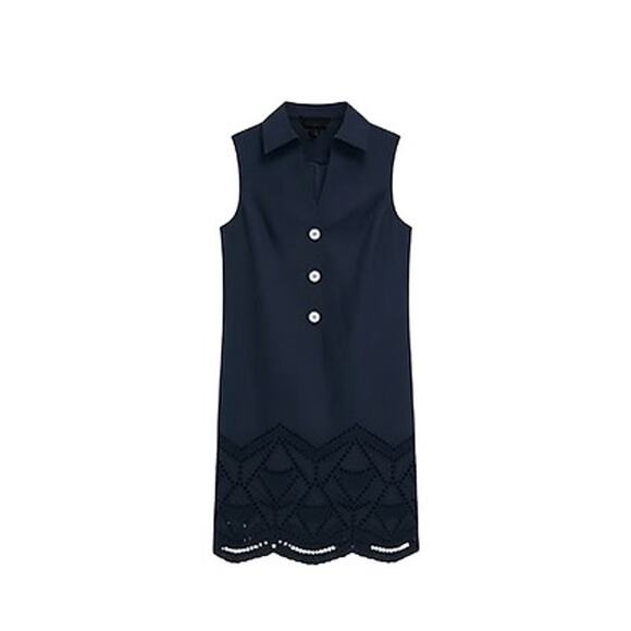 TUCKERNUCK Navy Eyelet Sleeveless Collier Dress Size S NWT - Picture 7 of 7
